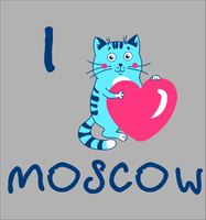Футболка детская"l❤moscow кошка"